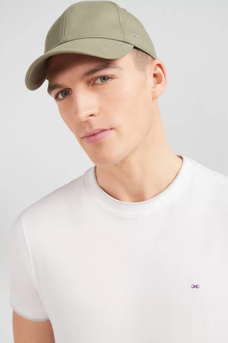 Caps | Eden Park Dark Beige Cotton Canvas Cap With Bow Tie Embroidery