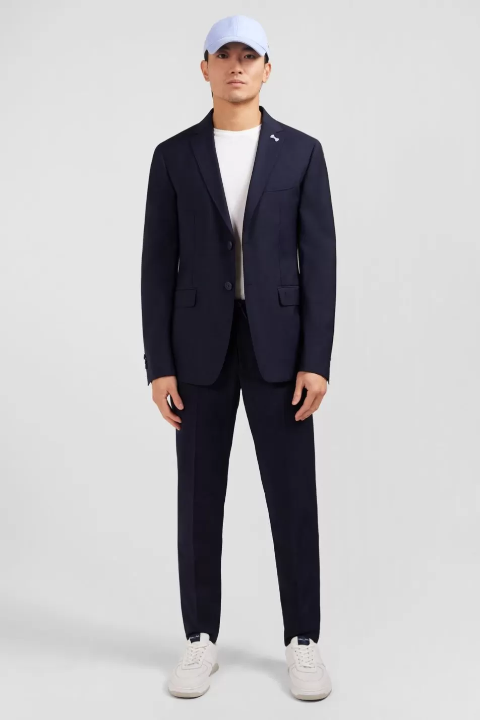 Jackets | Eden Park Dark Blue Blazer With Embossed Bow Detail