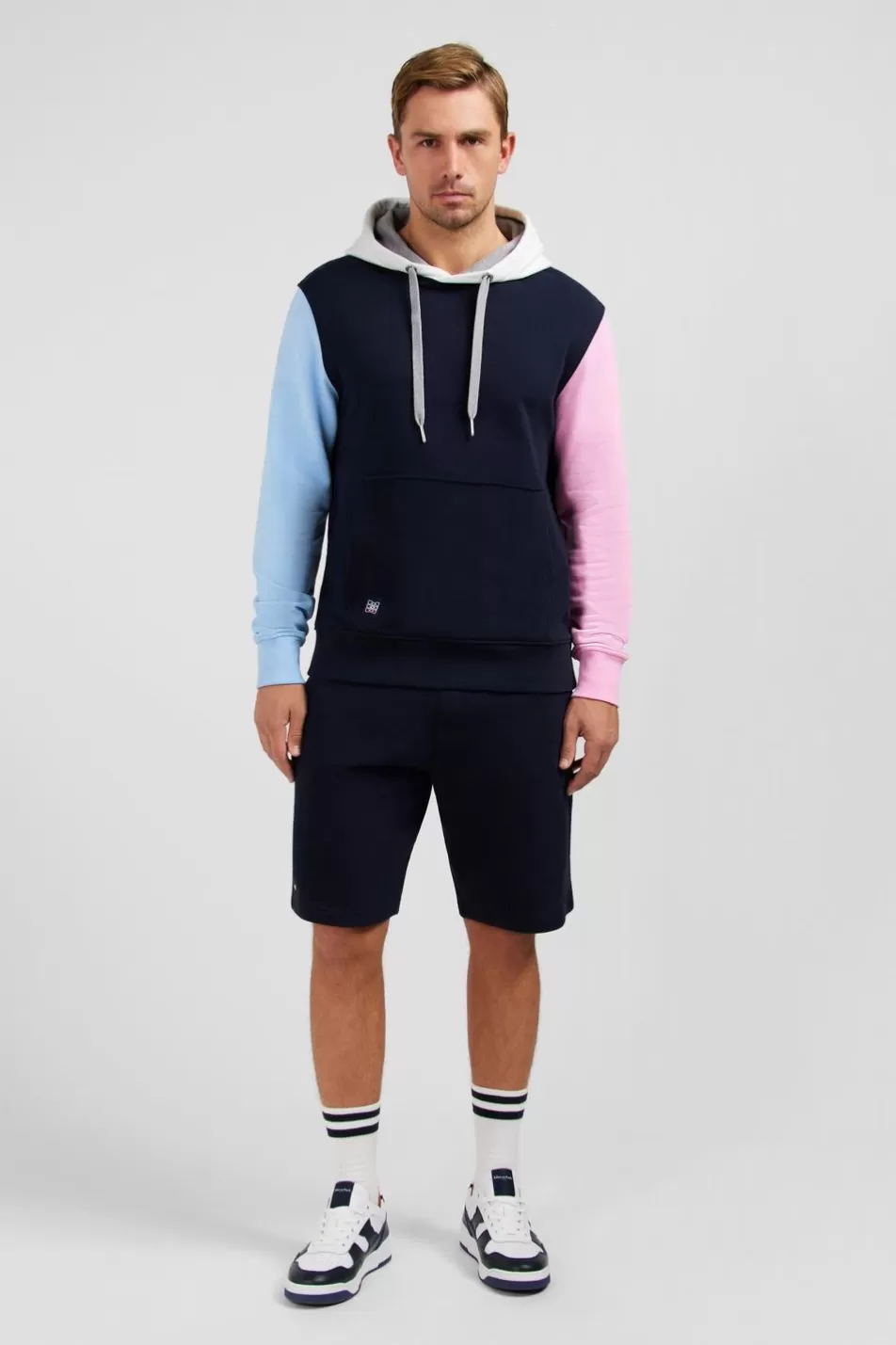 Sweatshirts | Eden Park Dark Blue Colour-Block Hoodie