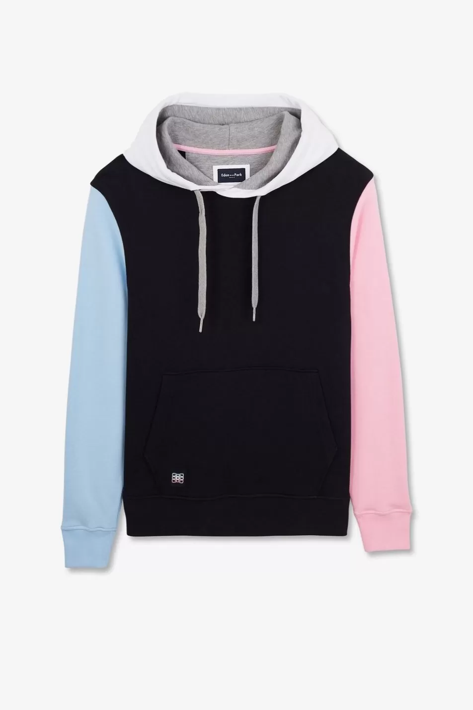 Sweatshirts | Eden Park Dark Blue Colour-Block Hoodie