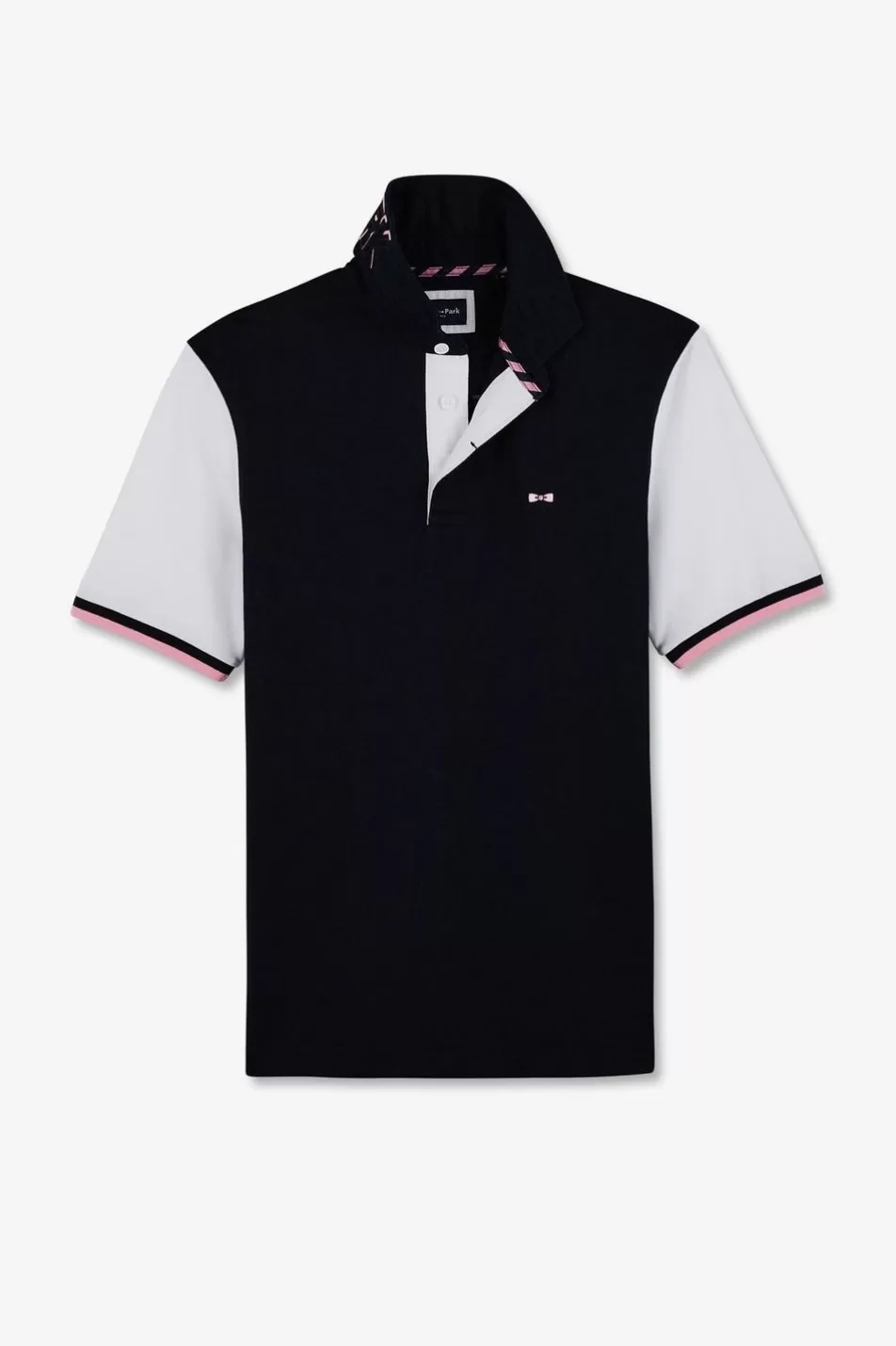 Rugby Shirts | Eden Park Dark Blue Colour-Block Polo Shirt With No. 10 Embroidery On The Back