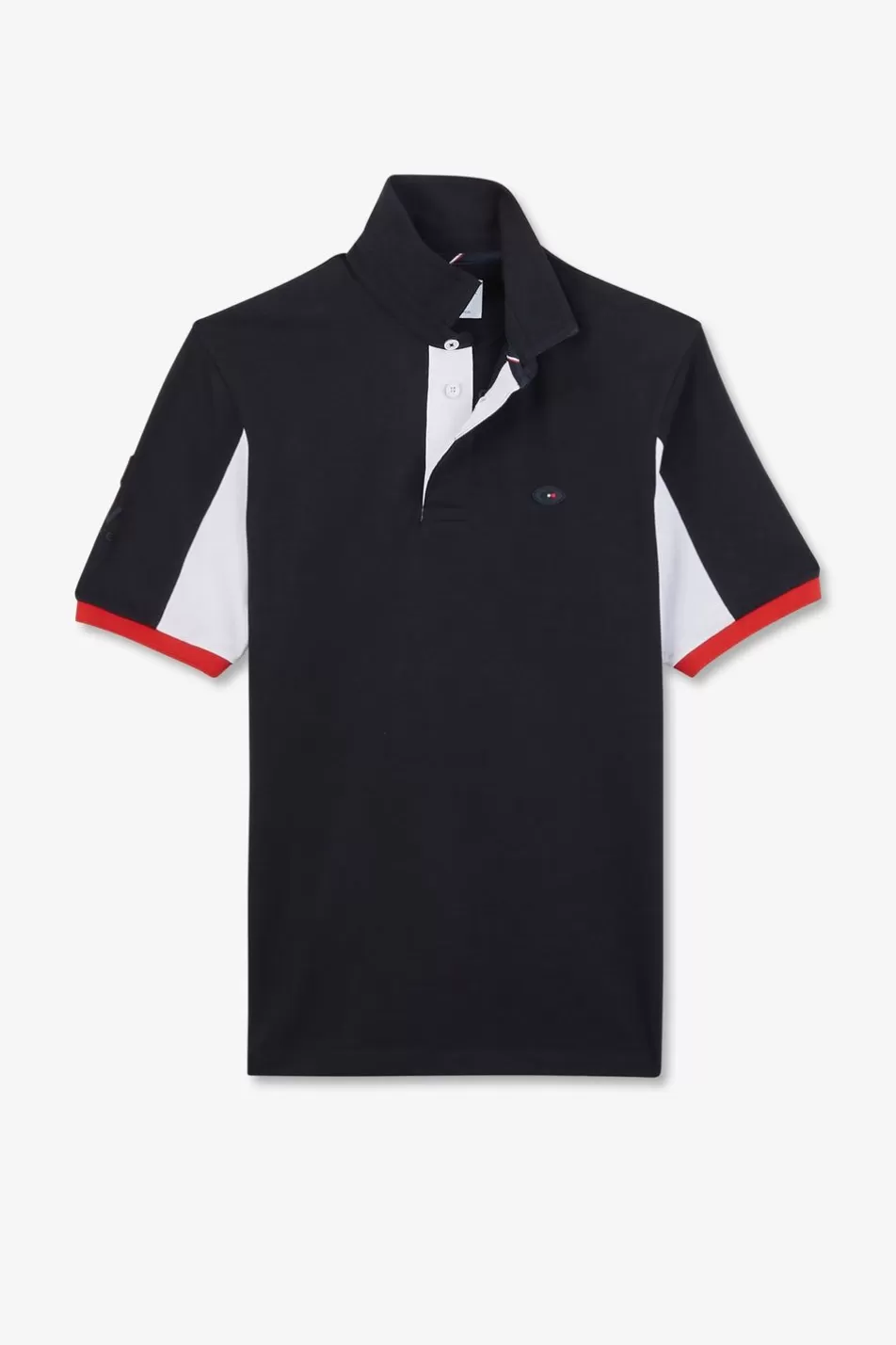 Rugby Shirts | Eden Park Dark Blue Colour-Block Polo Shirt With No. 10 Embroidery On The Back