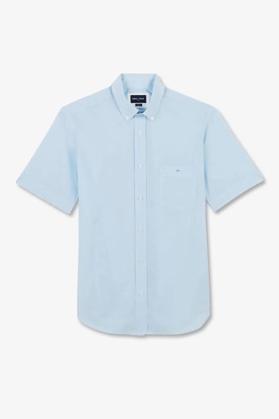 Short-Sleeved Shirts | Eden Park Dark Blue Shirt In Cotton Dobby