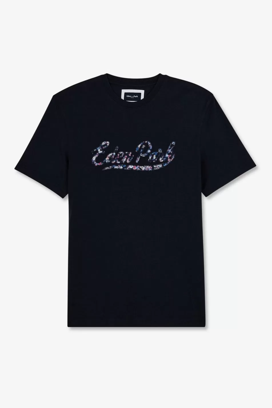 T-Shirts | Eden Park Dark Blue T-Shirt With Lettering