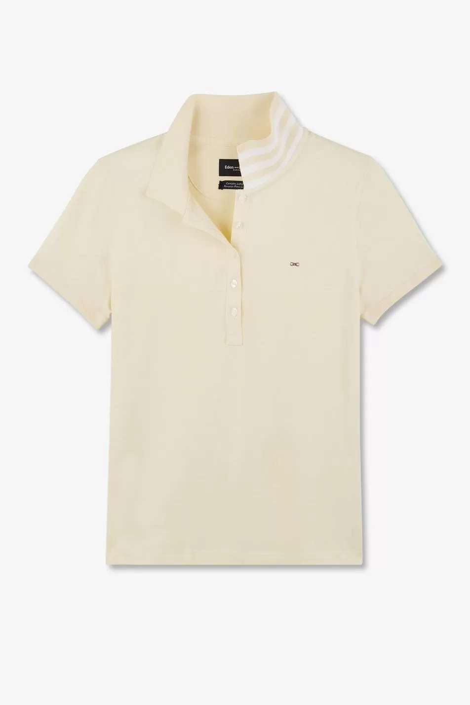 Polos | Eden Park Ecru Cotton Pima Short-Sleeved Polo Shirt