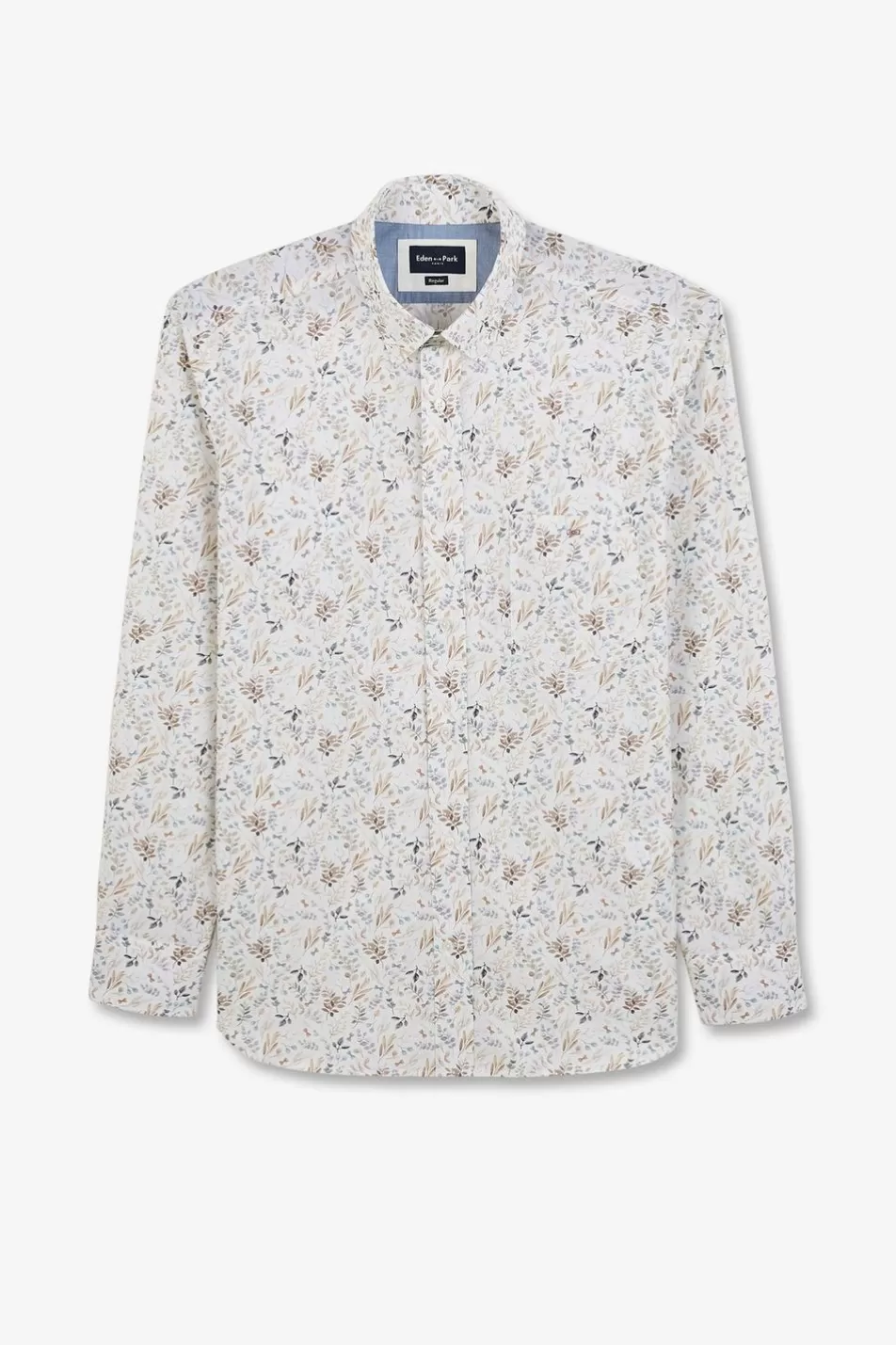 Shirts | Eden Park Ecru Poplin Shirt With Foliage Print