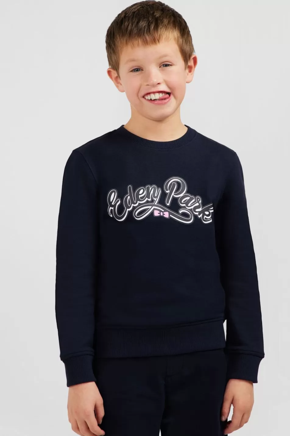 Children | Eden Park Screen-Printed Round Neck Sweatshirt In Cotton Fleece