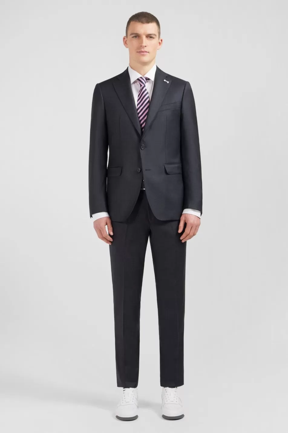 Jackets | Eden Park Fitted Suit In Dark Grey Wool