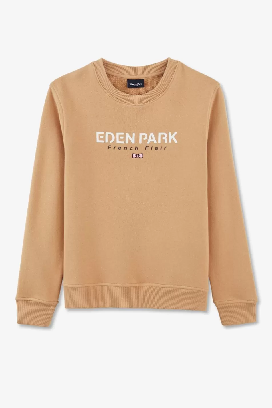 Children | Eden Park French Flair Beige Round Neck Sweatshirt In Cotton Fleece