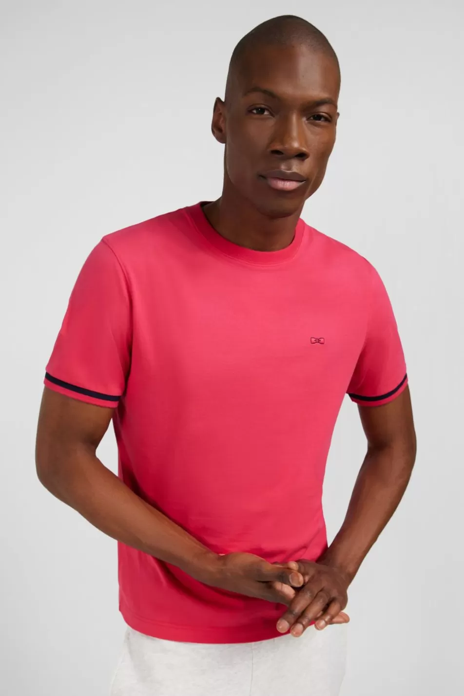 T-Shirts | Eden Park Fuchsia T-Shirt With Embroidery