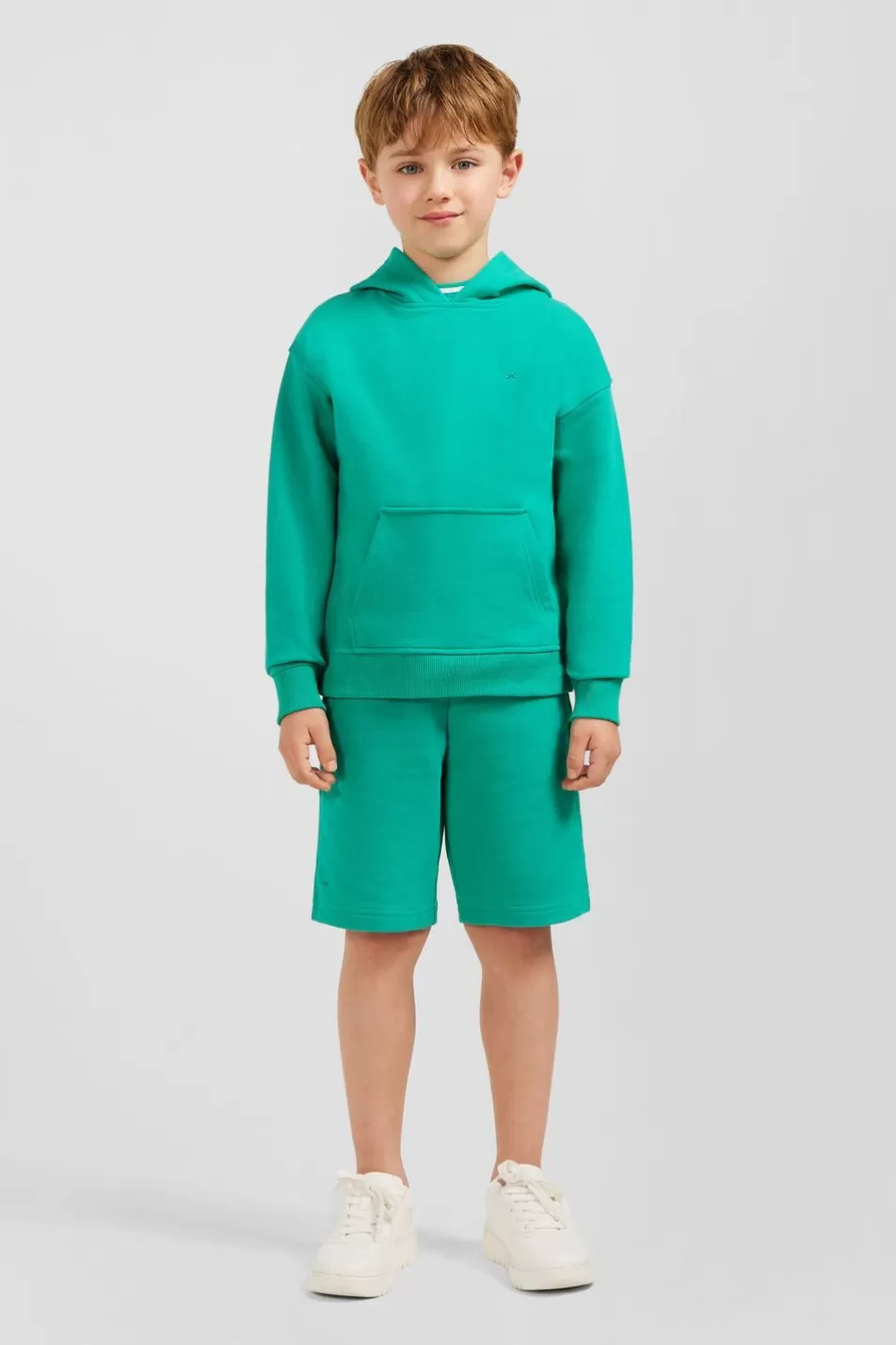 Children | Eden Park Green Screen-Printed Hoodie Sweatshirt In Fleece