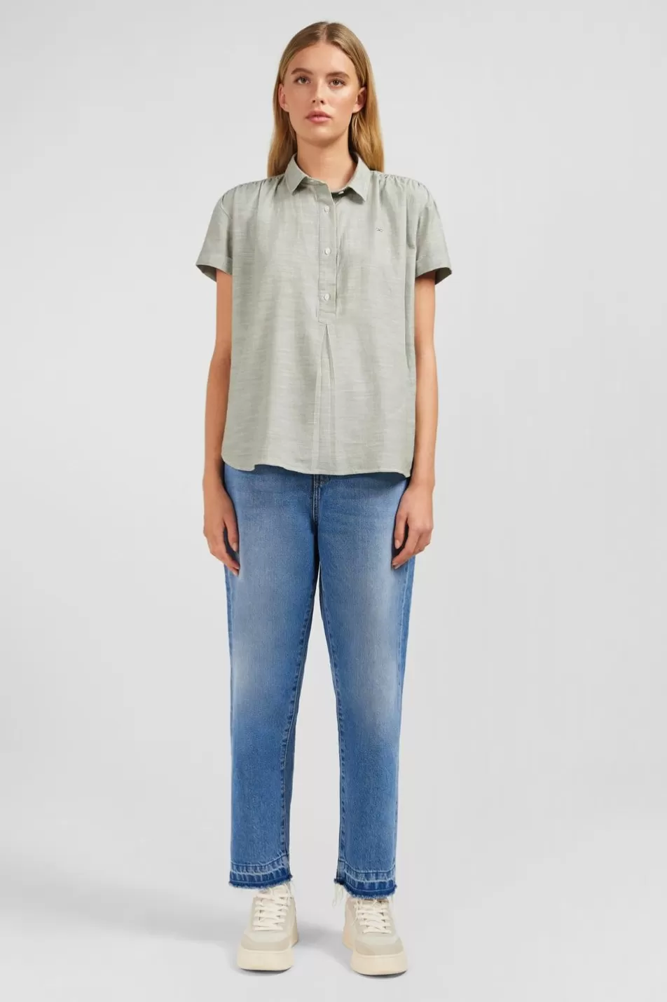 Shirts | Eden Park Green Short-Sleeved Blouse