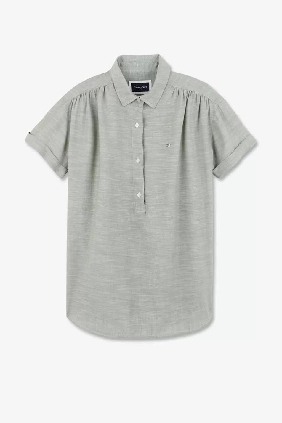 Shirts | Eden Park Green Short-Sleeved Blouse