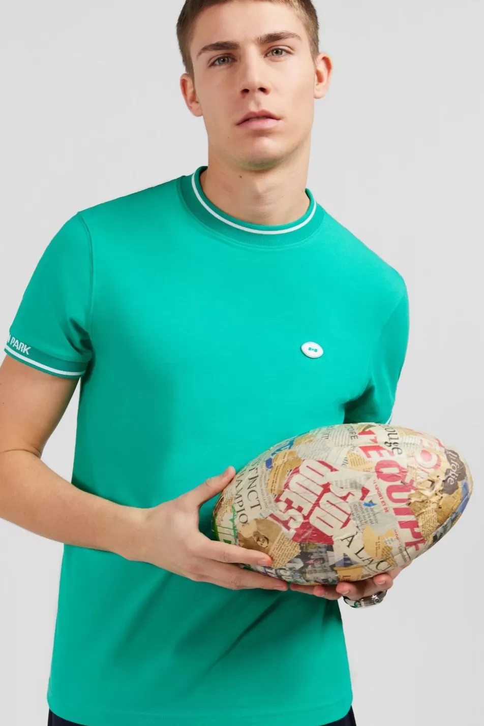 T-Shirts | Eden Park Green Short-Sleeved T-Shirt