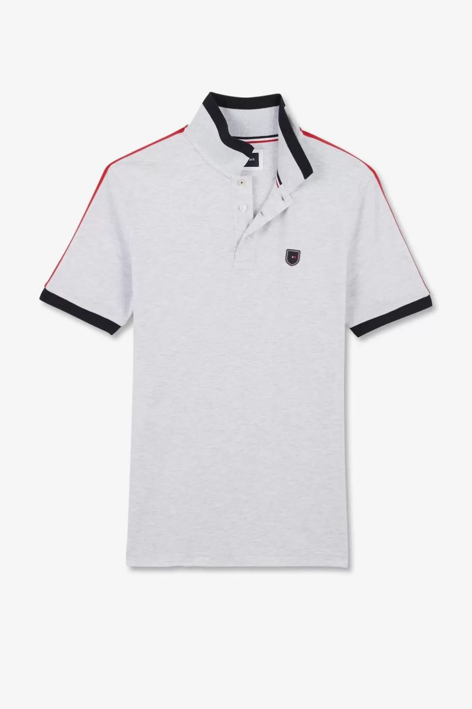 Polos | Eden Park Grey Marled Short-Sleeved Polo Shirt