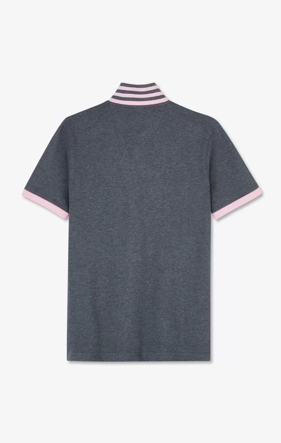 Polos | Eden Park Grey Pima Cotton Polo With Contrasting Accents