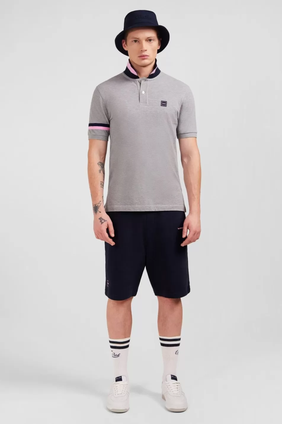 Polos | Eden Park Grey Short-Sleeved Polo Shirt