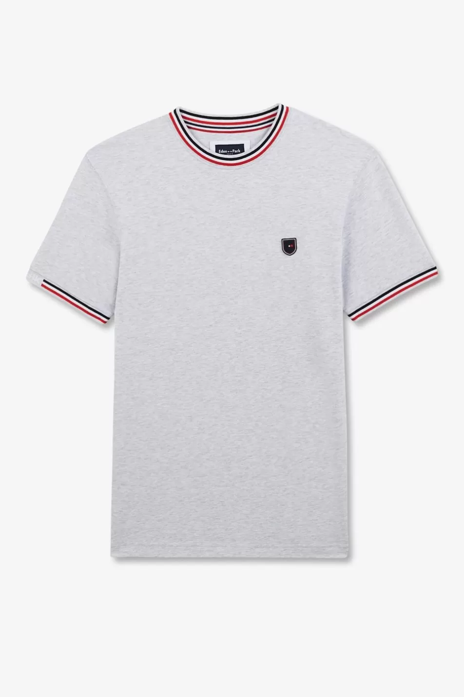 T-Shirts | Eden Park Grey Short-Sleeved T-Shirt