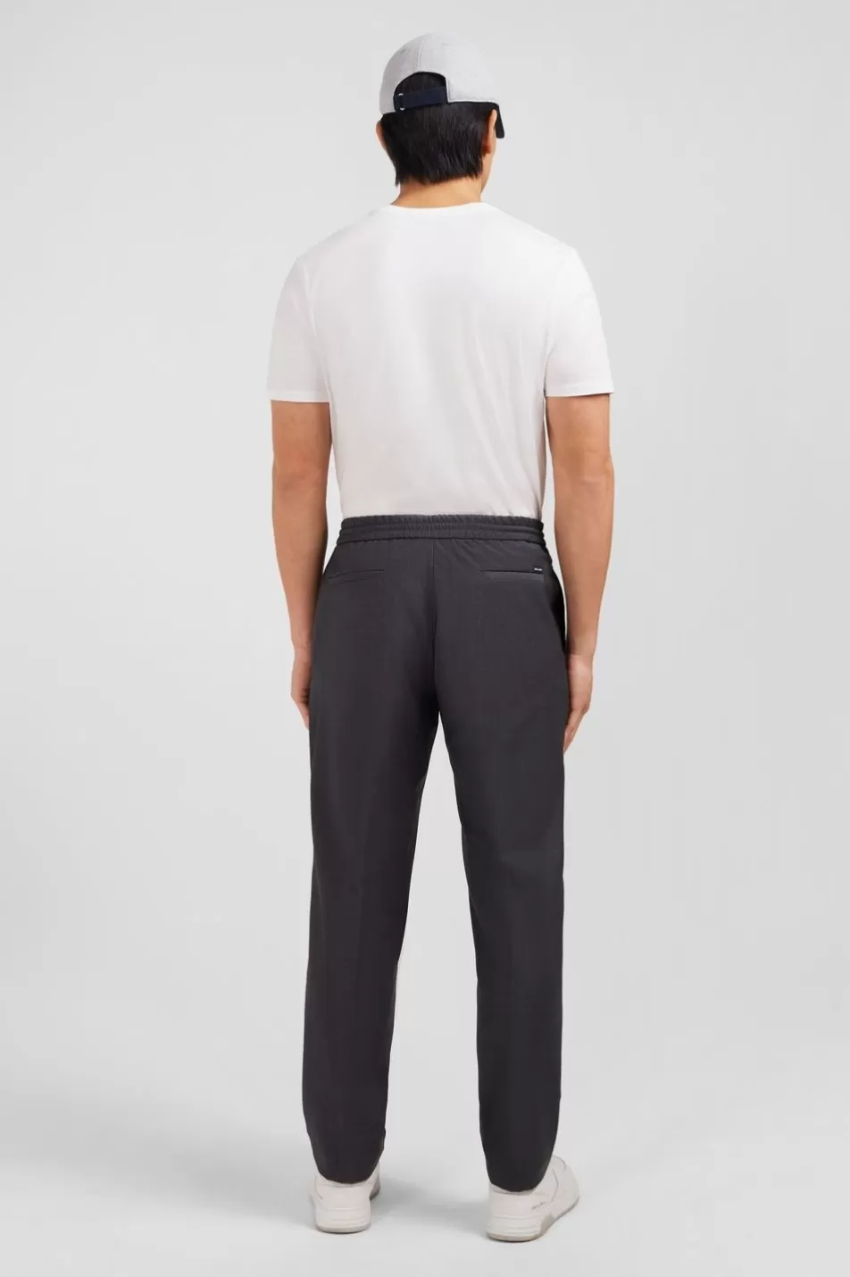 Pants | Eden Park Grey Trousers With Elasticated Waist