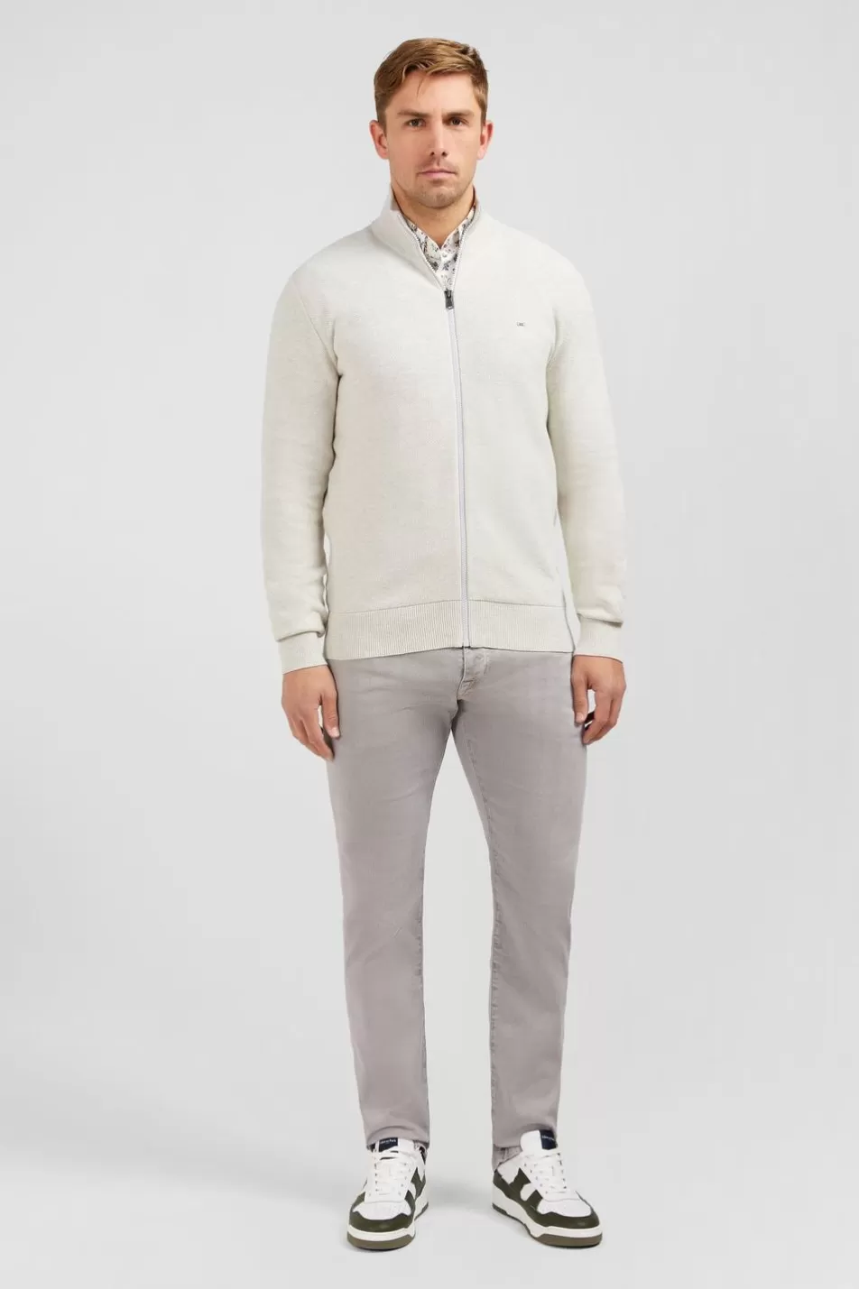 Cardigans | Eden Park Grey Zip Cardigan