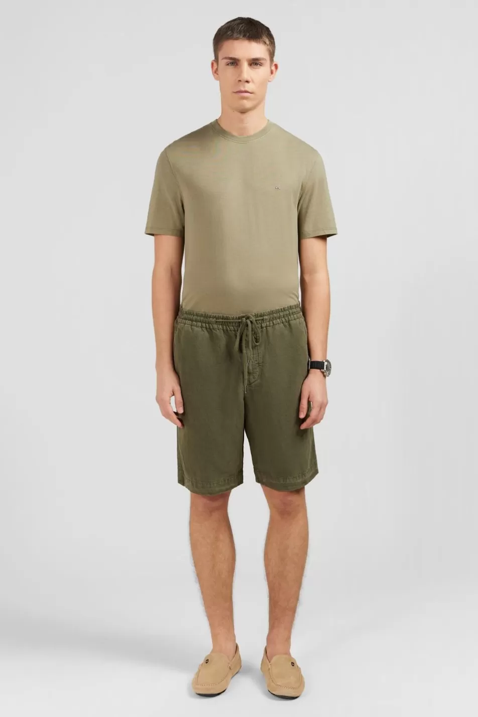 Shorts & Bermudas | Eden Park Khaki Bermuda Shorts With Elasticated Waist