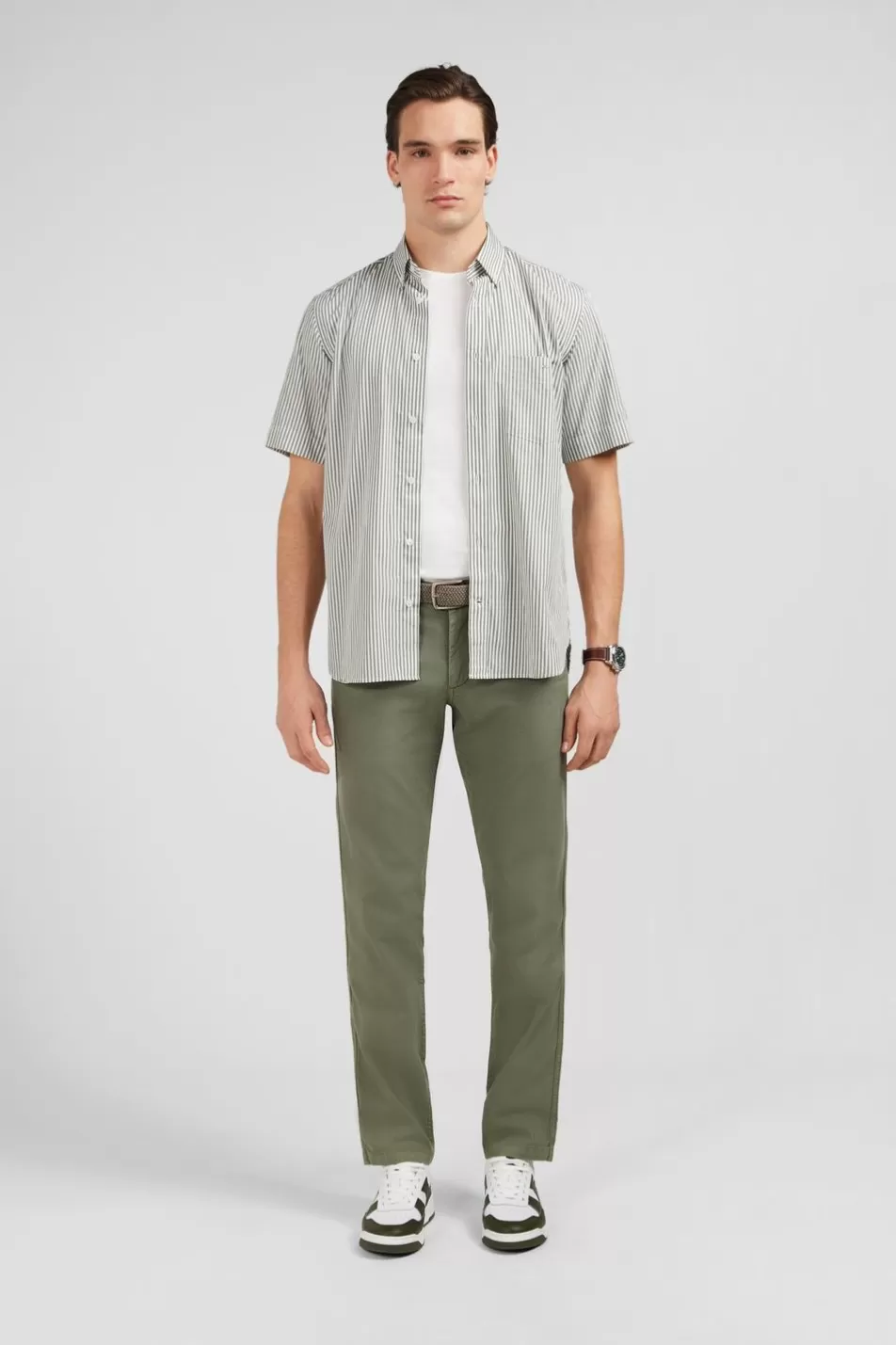 Pants | Eden Park Khaki Pleatless Chino Trousers