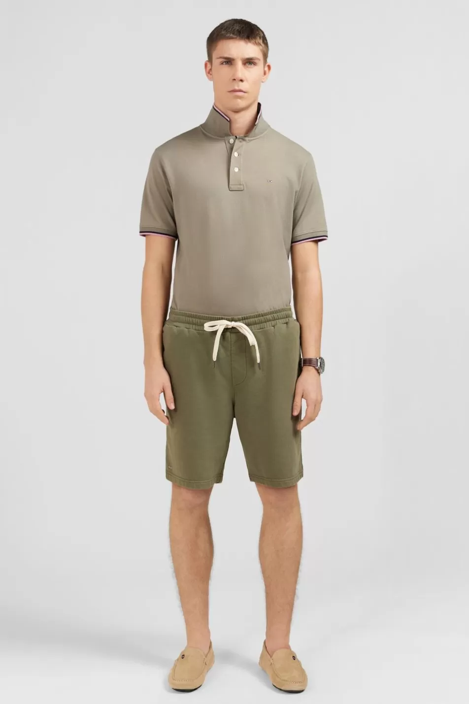 Polos | Eden Park Khaki Polo Shirt In Pima Cotton