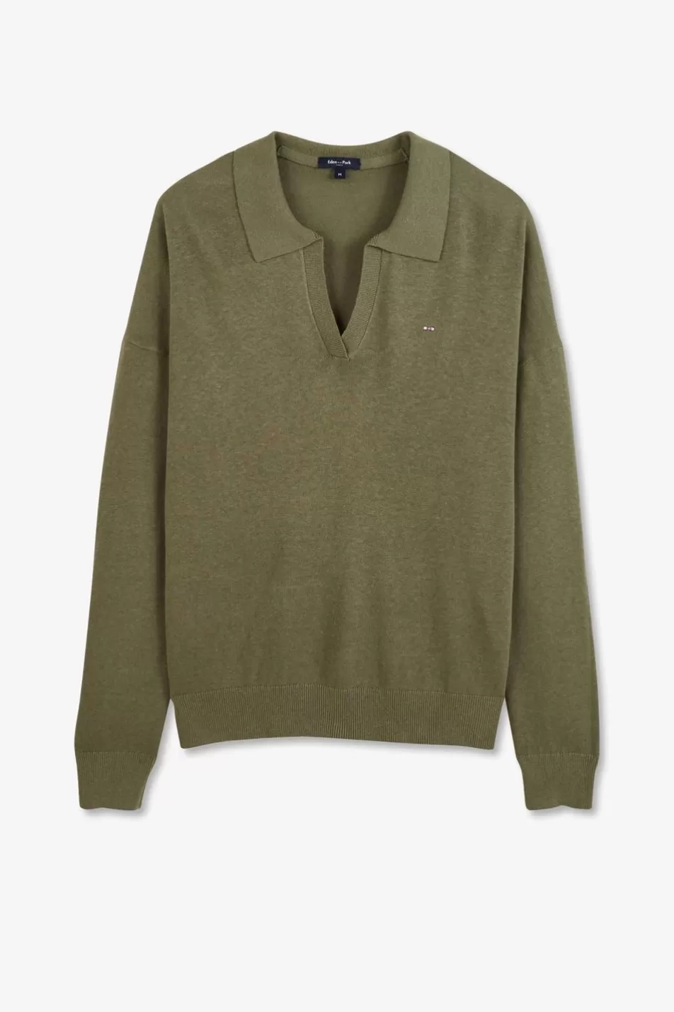 Sweaters | Eden Park Khaki Polo-Neck Jumper