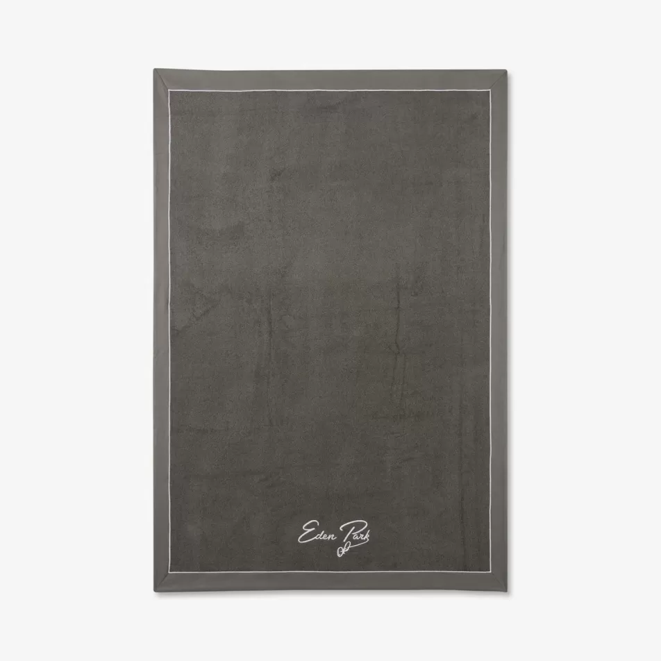 Bath Towels | Eden Park Large Bath Towel With Grey Embroidery