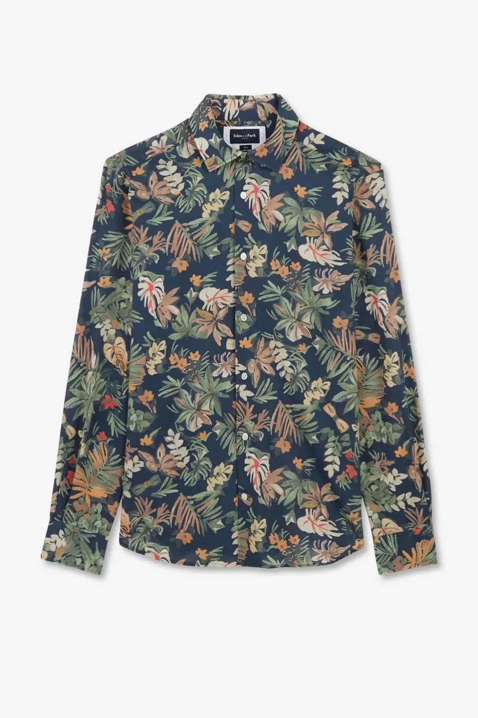 Shirts | Eden Park Leaf Printed Cotton Voile Shirt