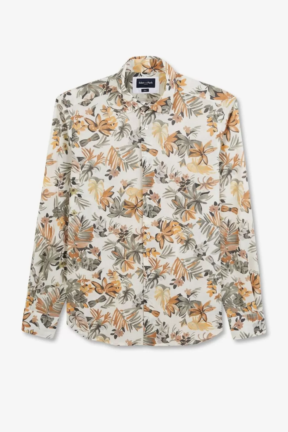 Shirts | Eden Park Leaf Printed Cotton Voile Shirt