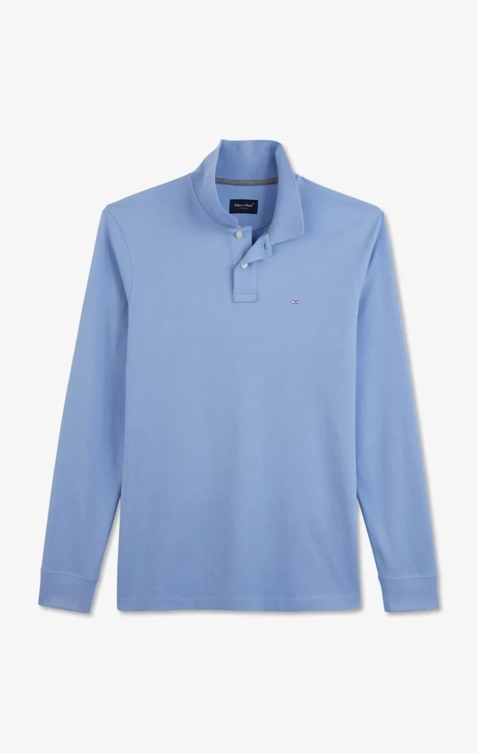 Polos | Eden Park Light Blue Cotton Polo With Contrasting Neck