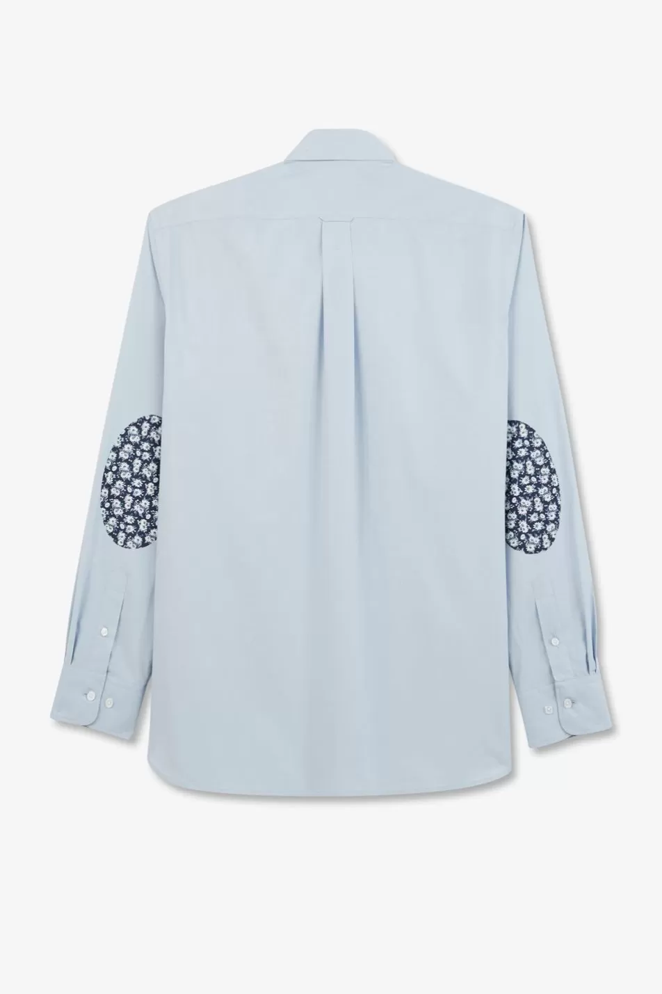 Shirts | Eden Park Light Blue Shirt With Floral Elbow Patches