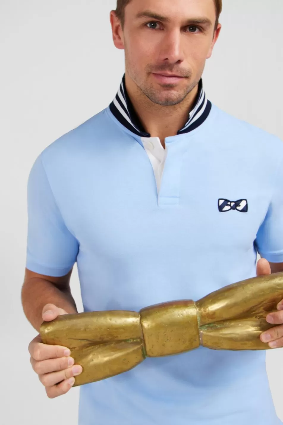 Polos | Eden Park Light Blue Short-Sleeved Polo Shirt