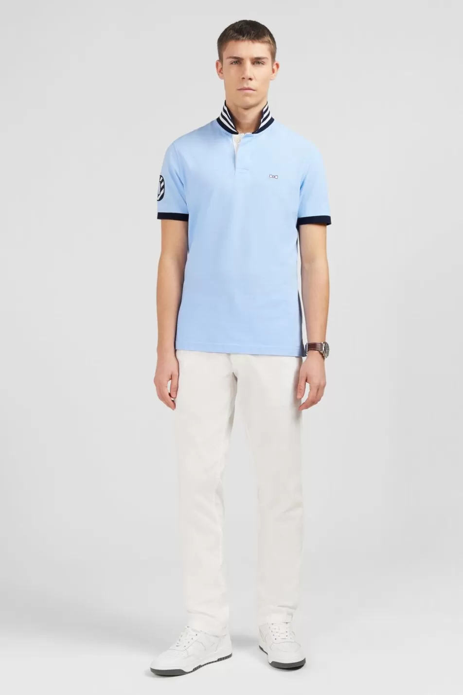 Polos | Eden Park Light Blue Short-Sleeved Polo Shirt Number 10