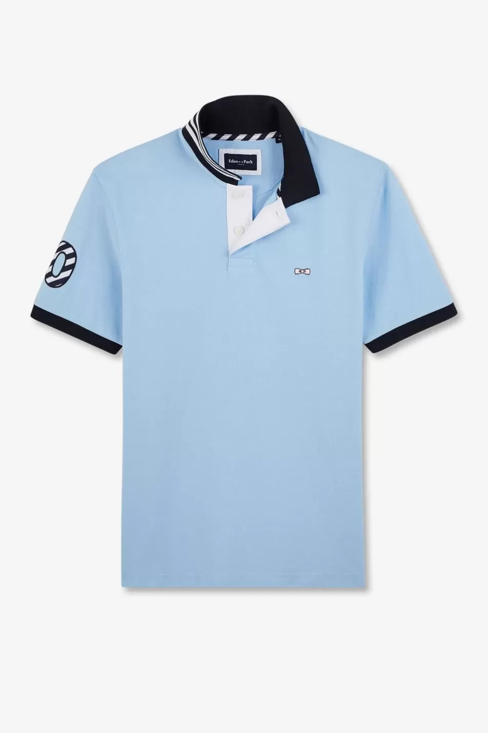 Polos | Eden Park Light Blue Short-Sleeved Polo Shirt Number 10