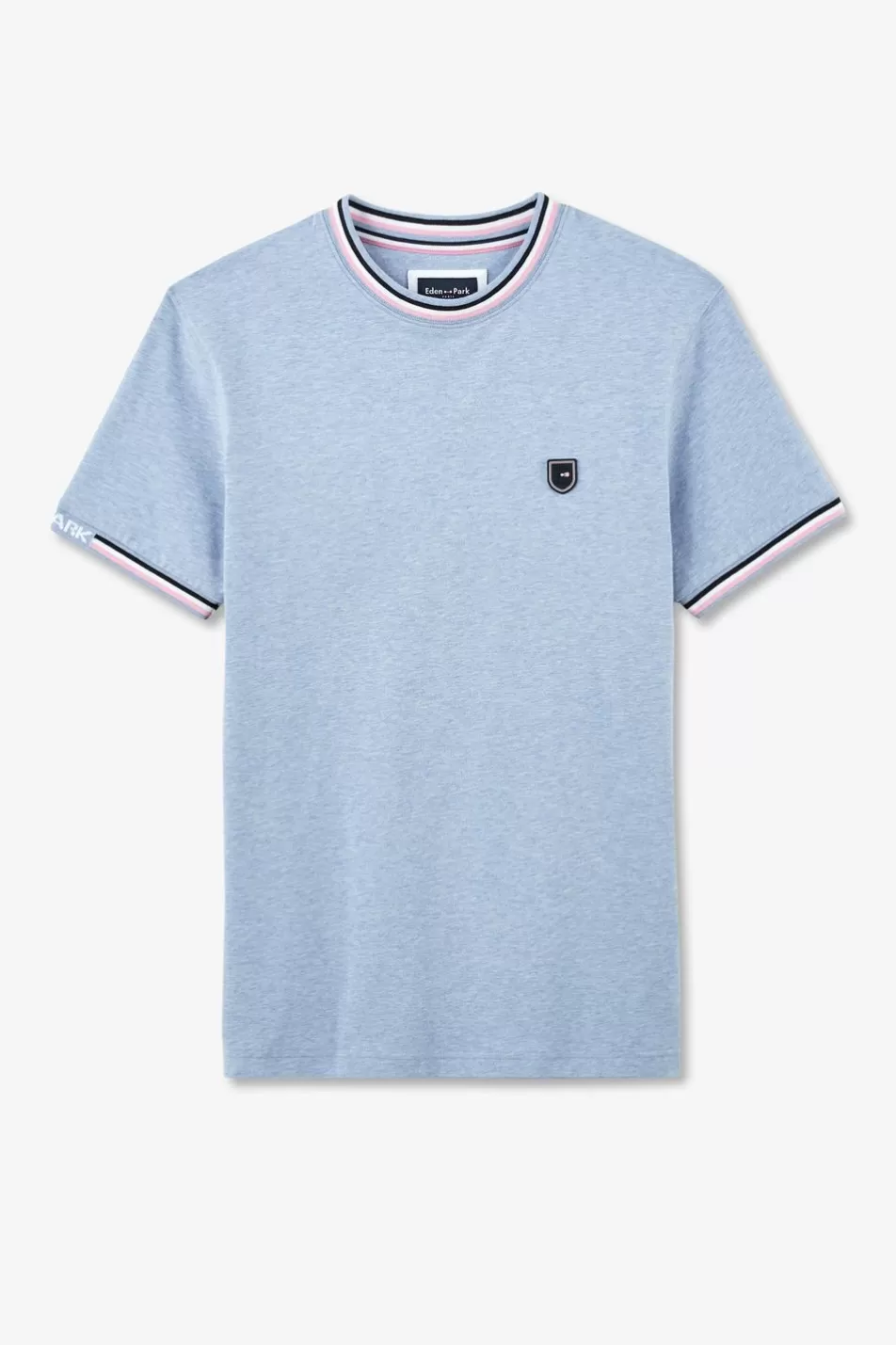 T-Shirts | Eden Park Light Blue Short-Sleeved T-Shirt