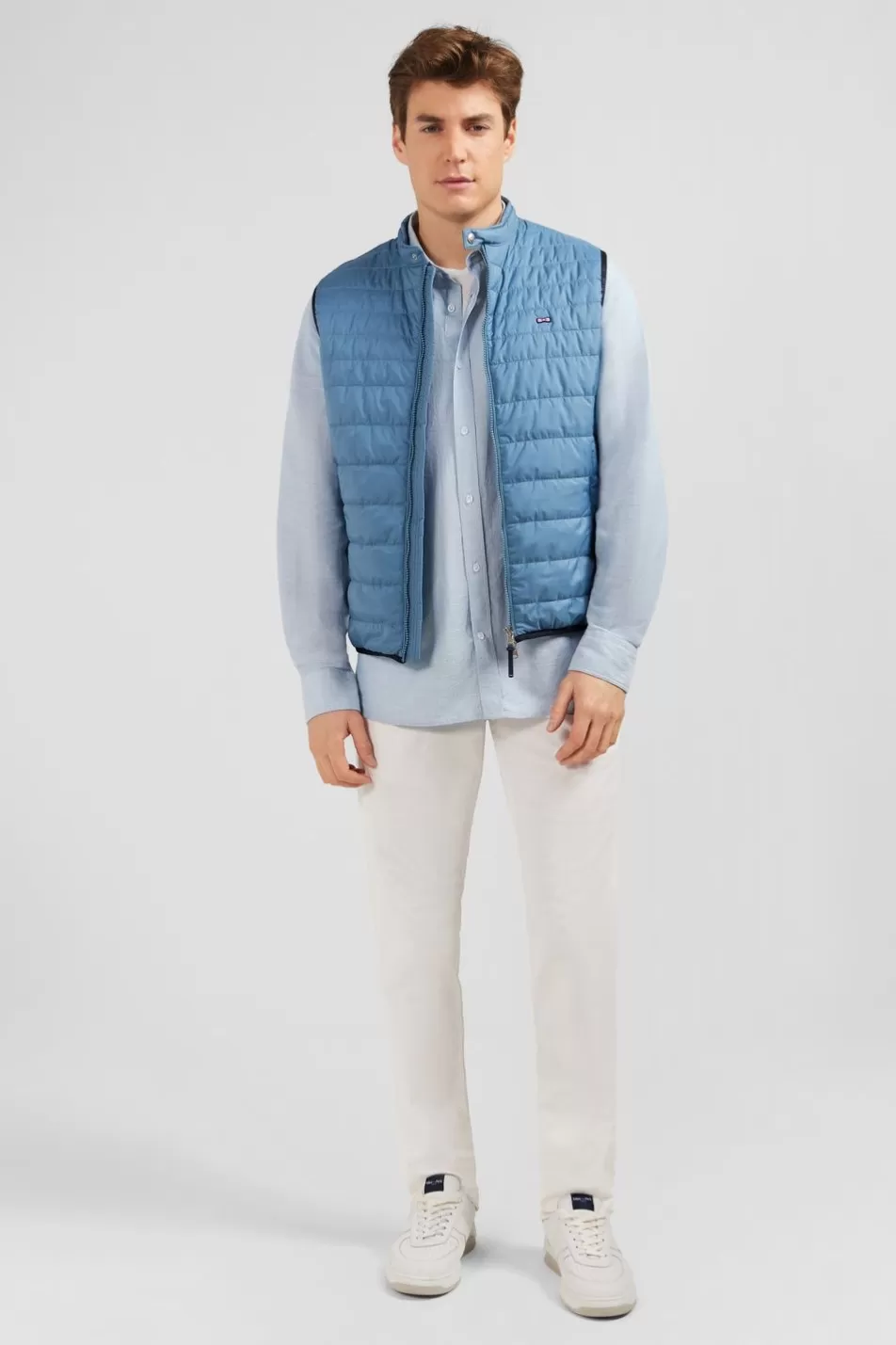 Coats | Eden Park Light Blue Sleeveless Puffa Jacket