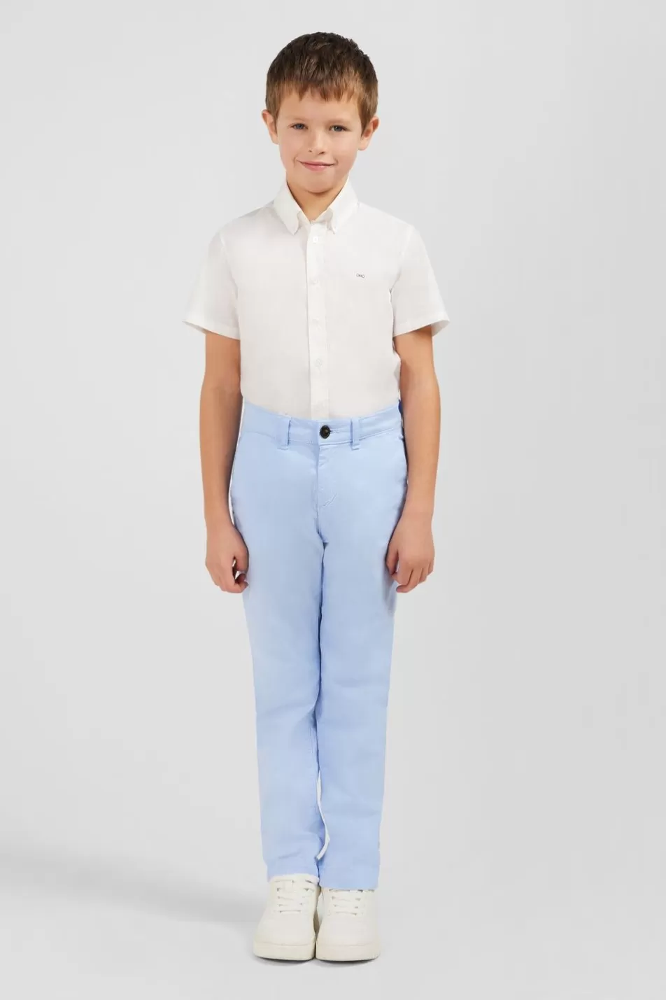 Children | Eden Park Light Blue Stretch Cotton Chino Trousers