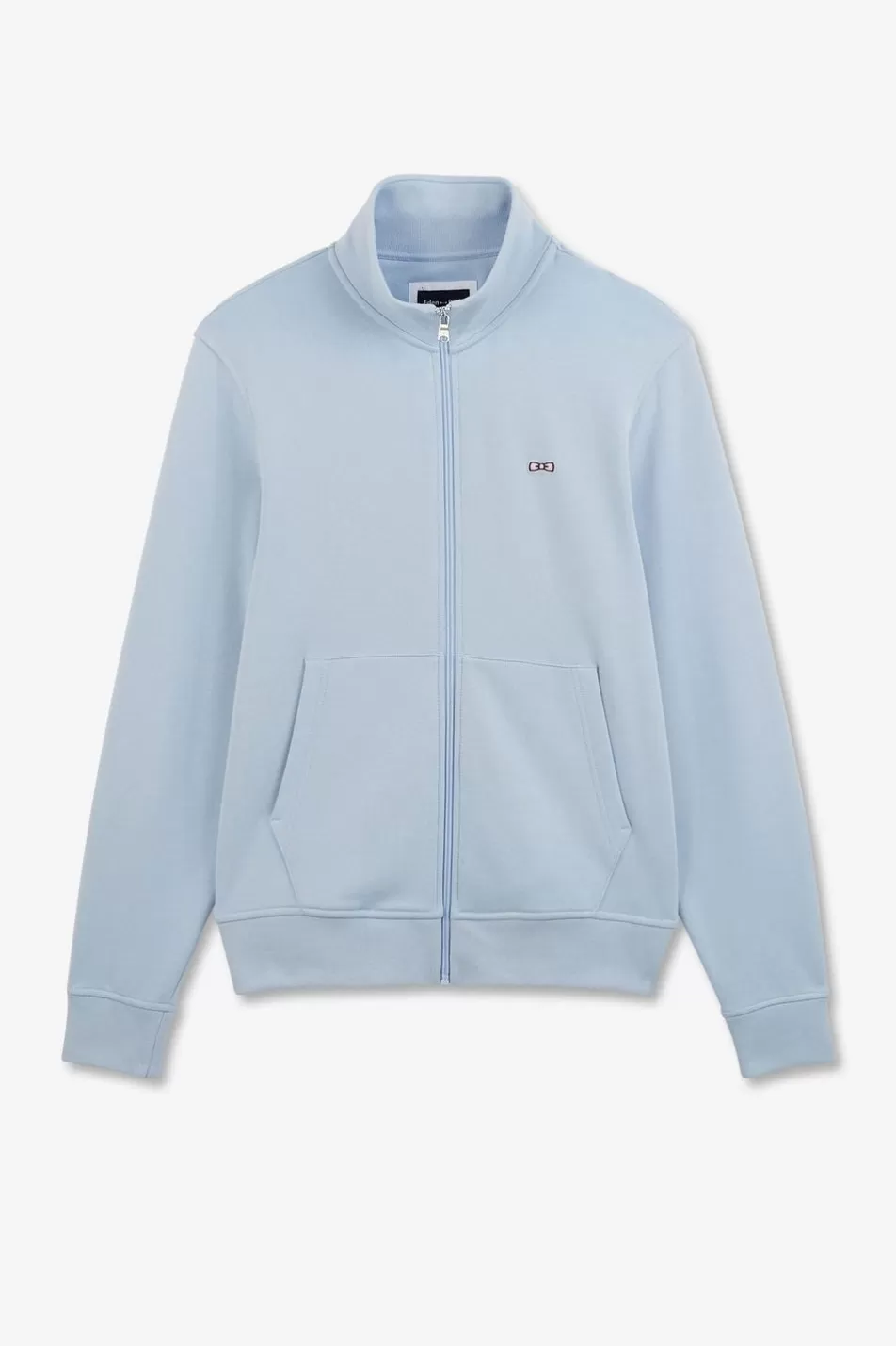 Sweatshirts | Eden Park Light Blue Zipped Sweatshirt With Stand-Up Collar