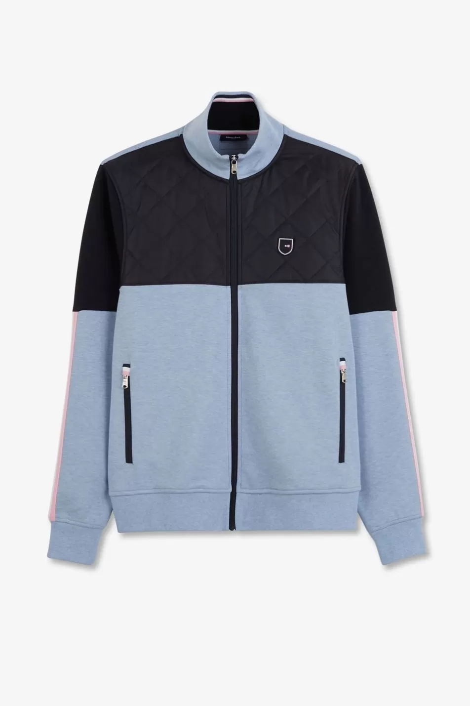 Sweatshirts | Eden Park Light Blue Zip-Up Sweatshirt