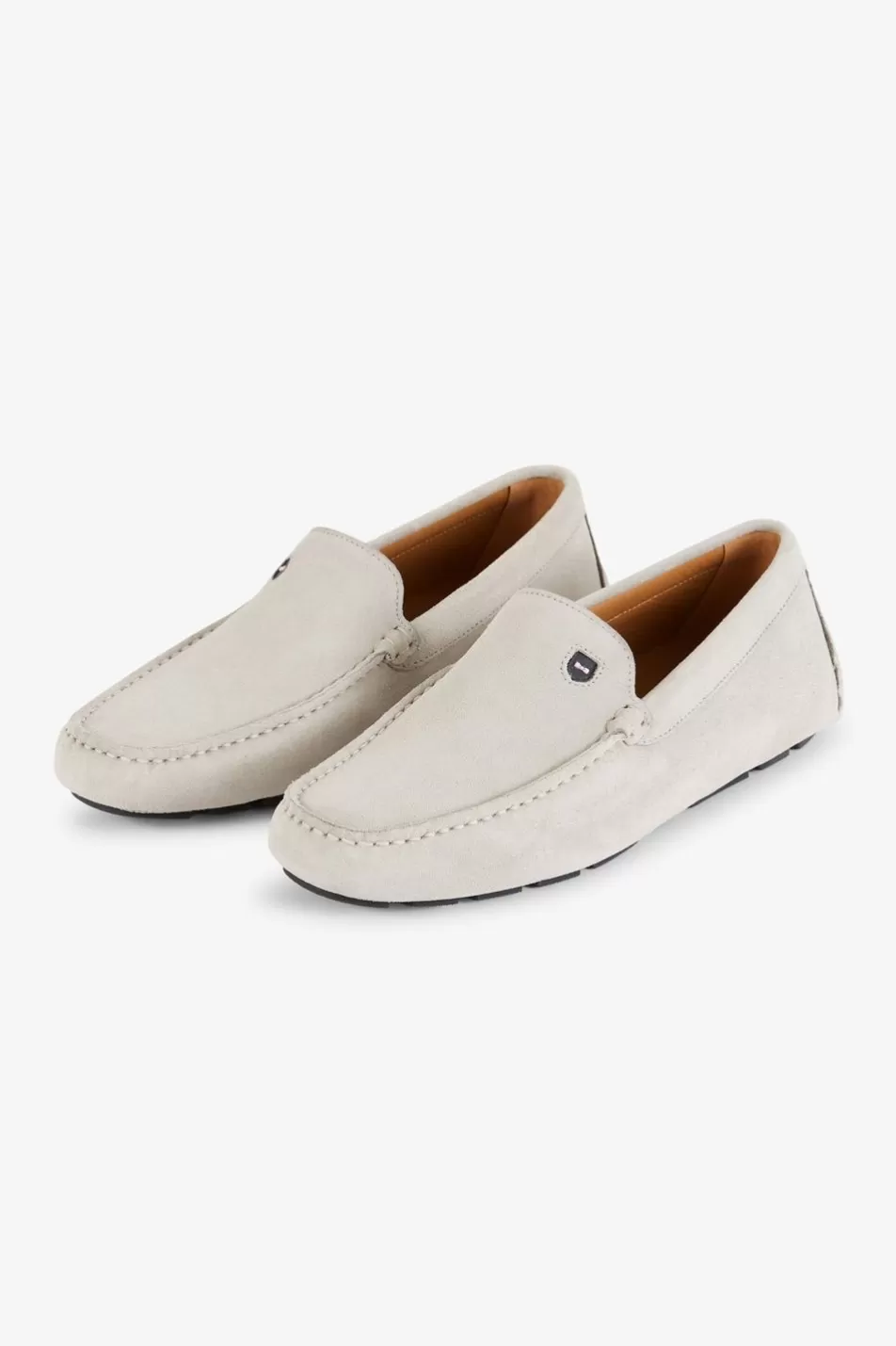 Loafers | Eden Park Light Grey Suede Moccasins