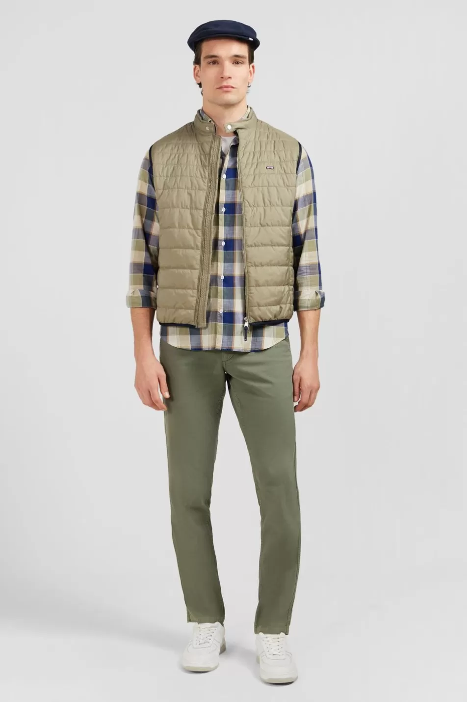 Coats | Eden Park Light Khaki Sleeveless Puffa Jacket