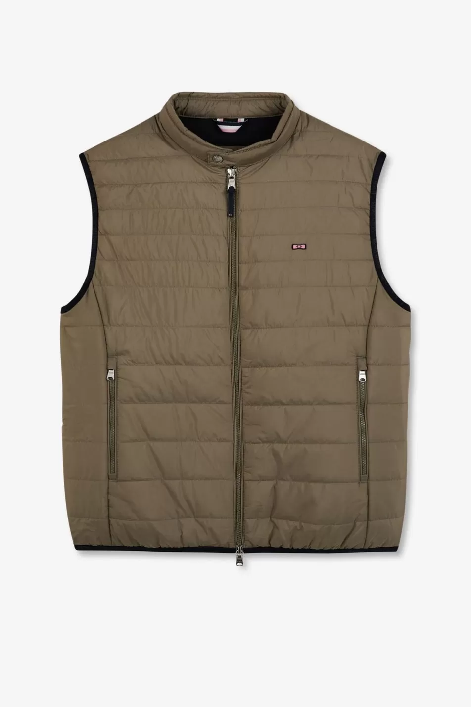 Coats | Eden Park Light Khaki Sleeveless Puffa Jacket