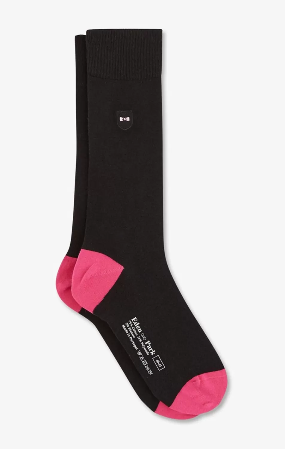 Socks | Eden Park Long Black Colour-Block Socks