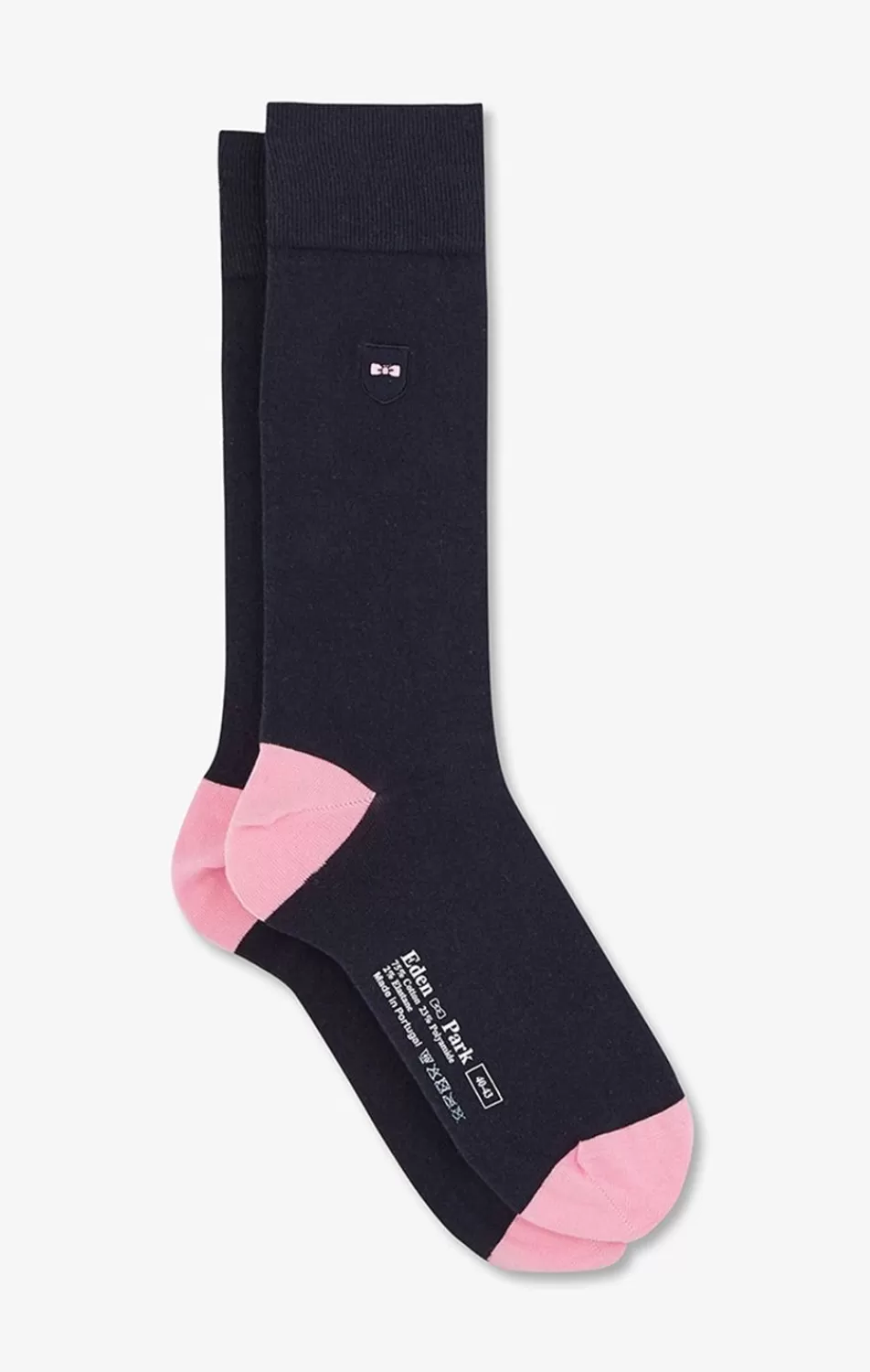 Socks | Eden Park Long Navy Blue Colour-Block Socks