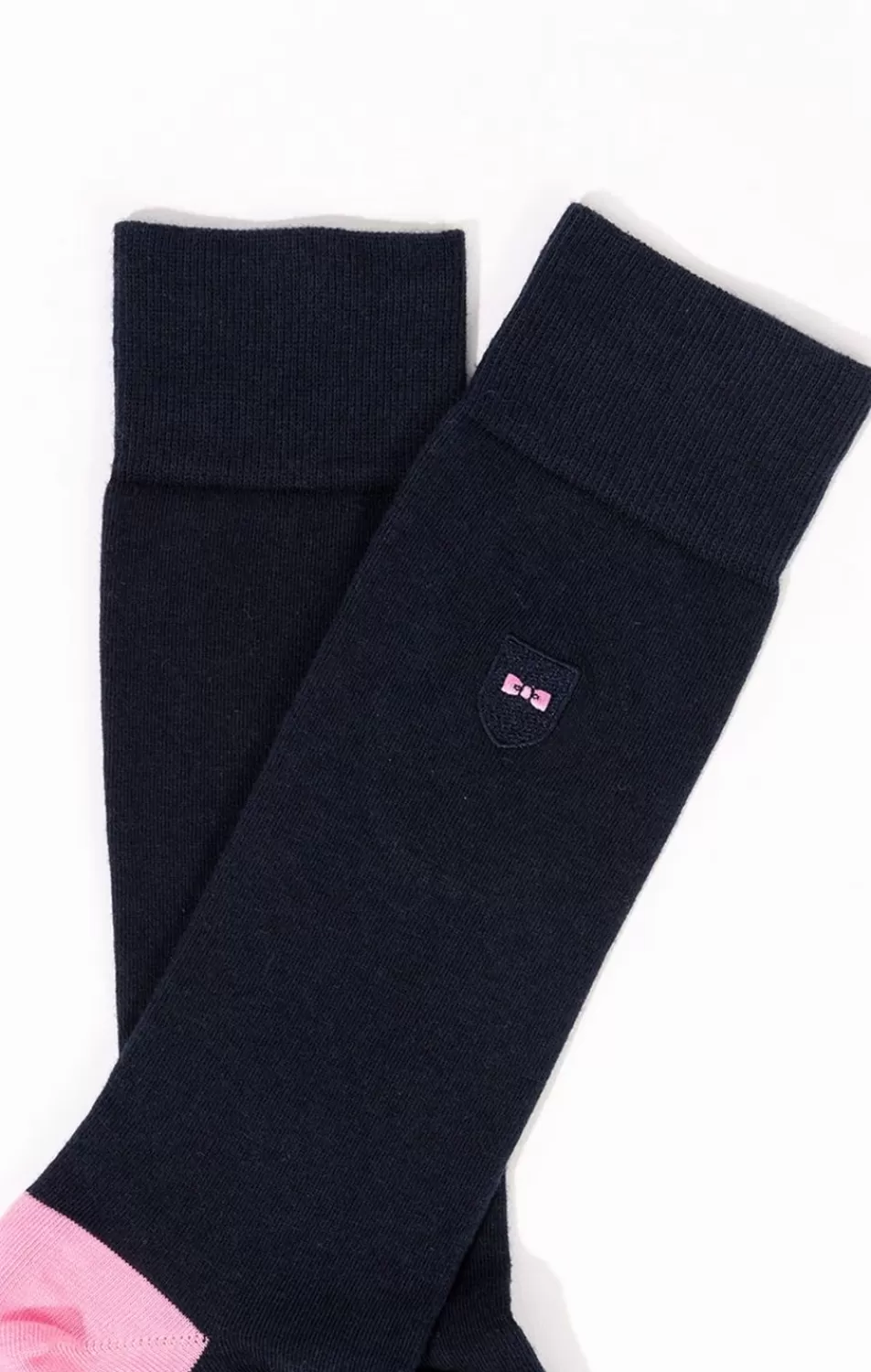 Socks | Eden Park Long Navy Blue Colour-Block Socks