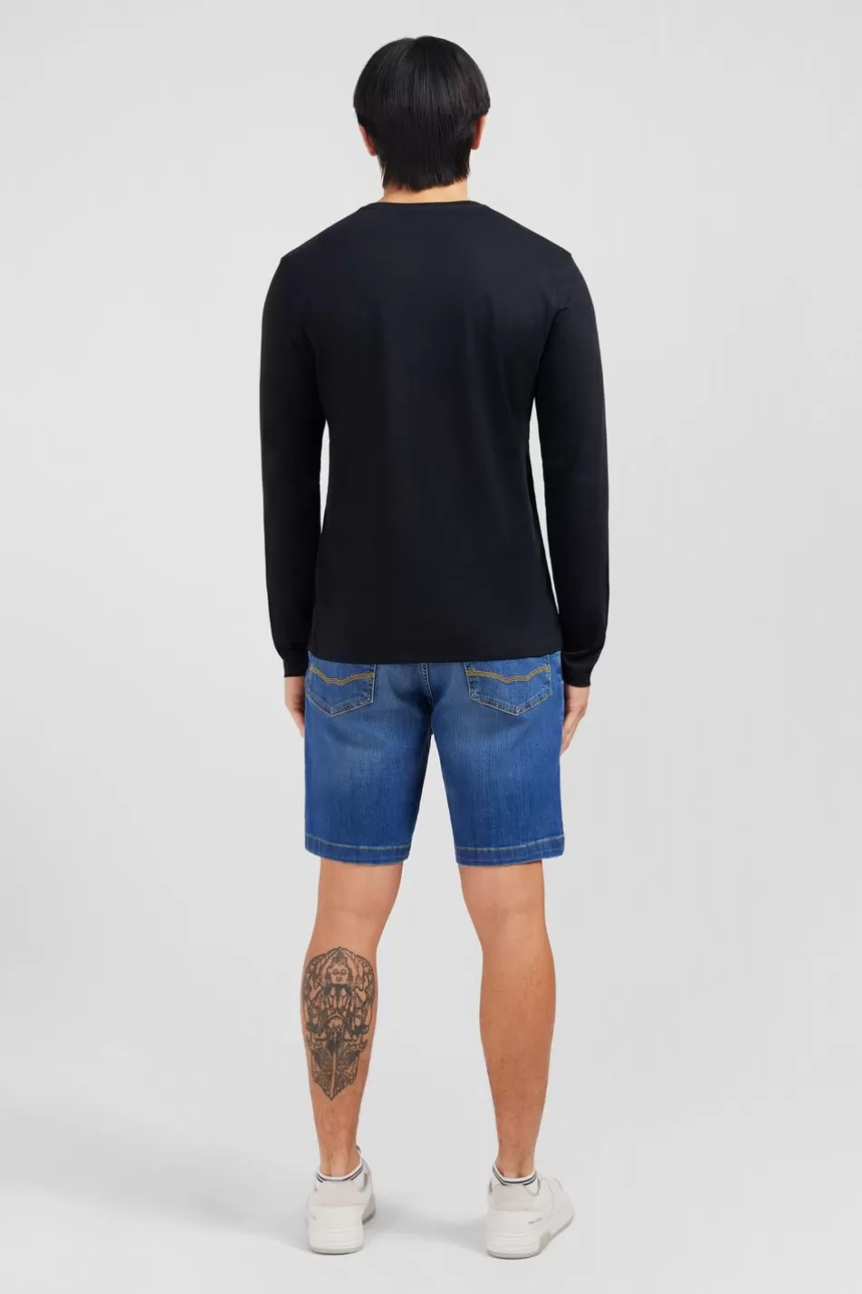 T-Shirts | Eden Park Long Sleeved Black V Neck T-Shirt