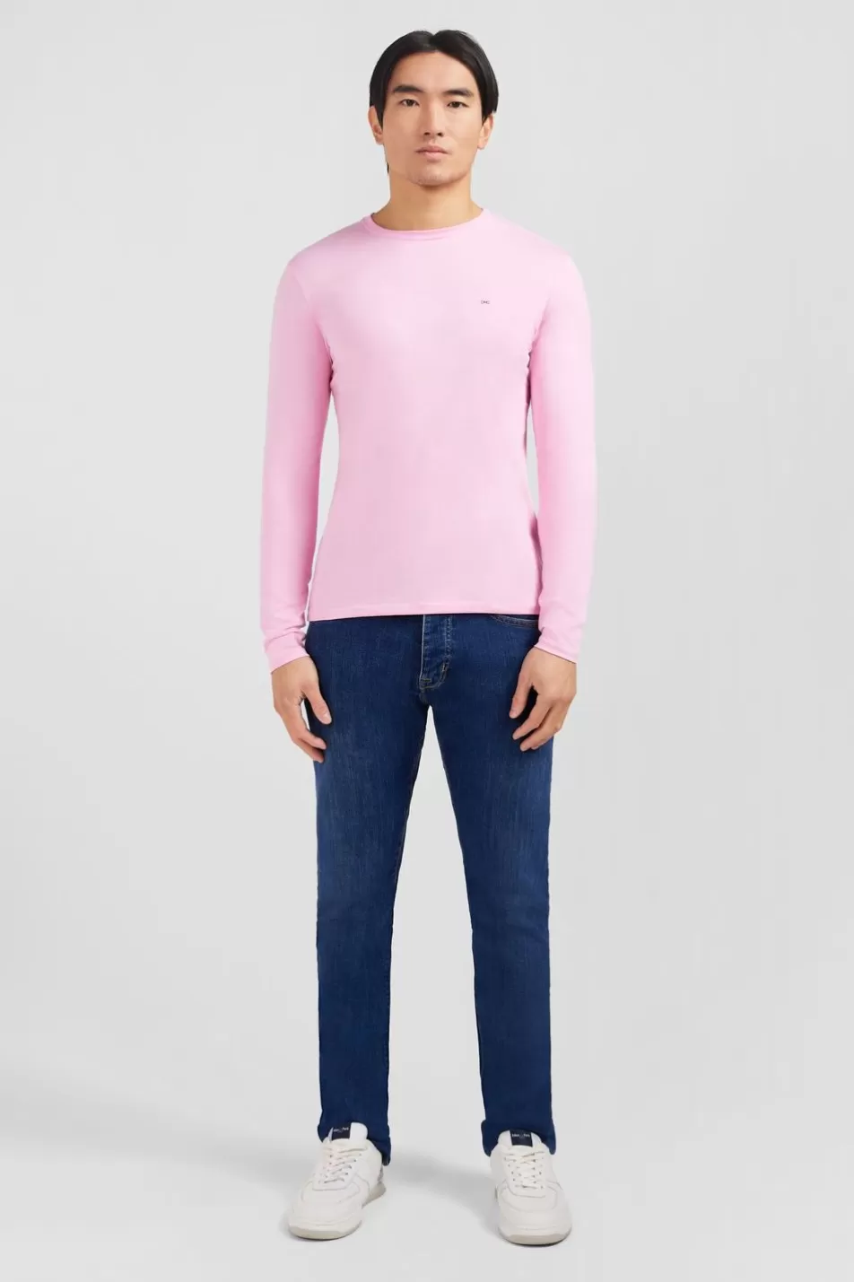 T-Shirts | Eden Park Long Sleeved Pink Cotton T-Shirt