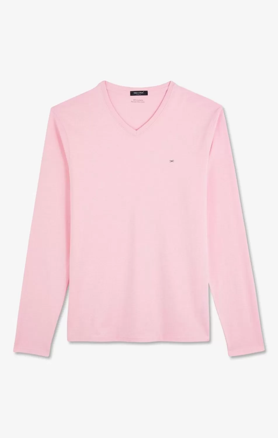 T-Shirts | Eden Park Long Sleeved Pink V Neck T-Shirt